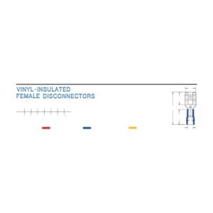 Female Disconnectors — dimensioned outline drawing