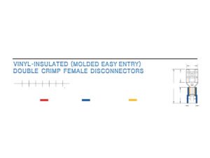 Female Disconnectors — dimensioned outline drawing