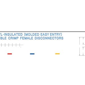 Female Disconnectors — dimensioned outline drawing