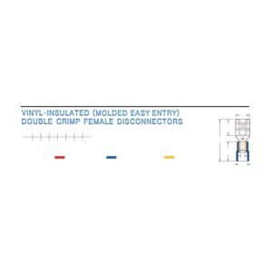 Female Disconnectors — dimensioned outline drawing