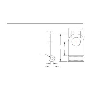 Flag Terminals — dimensioned outline drawing