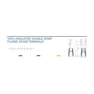 Flange Spade Terminals — dimensioned outline drawing