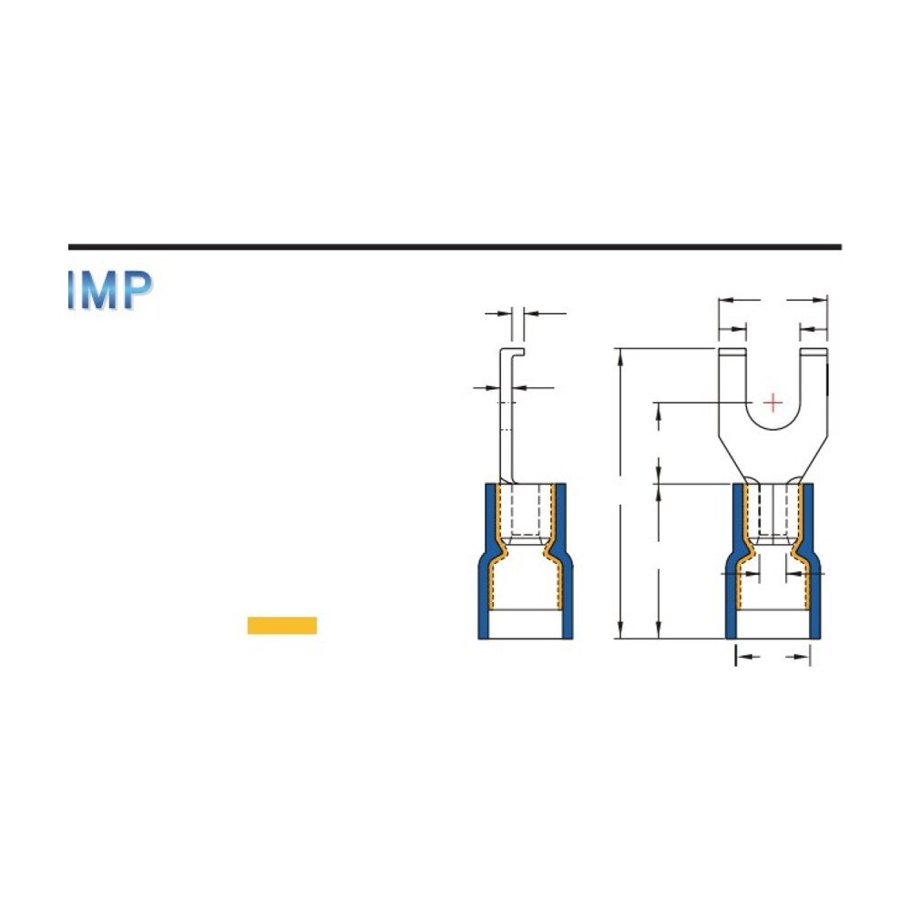 MR-FSDL Series — Flange Spade Terminals (Vinyl-insulated, double crimp with easy-entry copper sleeve, long tongue)
