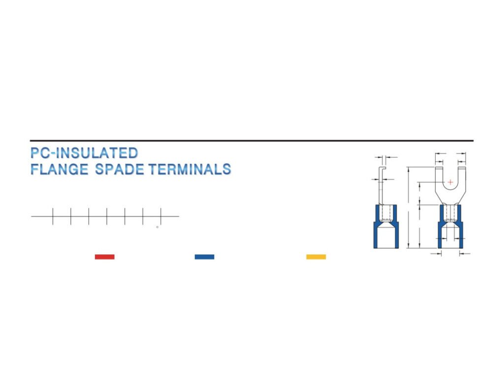 MR-FSNIB Series — Flange Spade Terminals (PC-insulated (moulded), brazed seam)