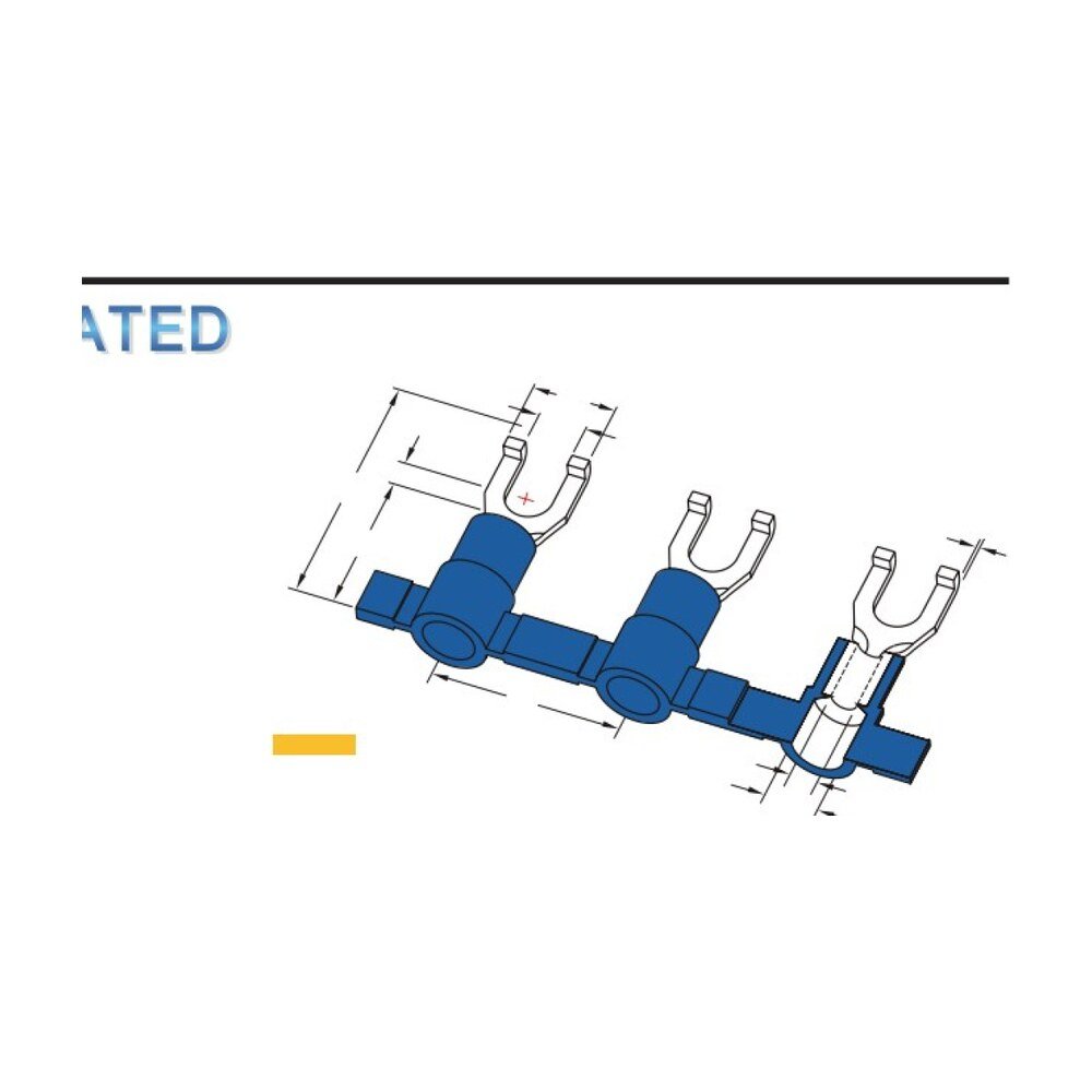 MR-FSNY Series — Flange Spade Terminals (Nylon-insulated, single crimp)