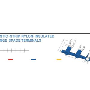 Flange Spade Terminals — dimensioned outline drawing