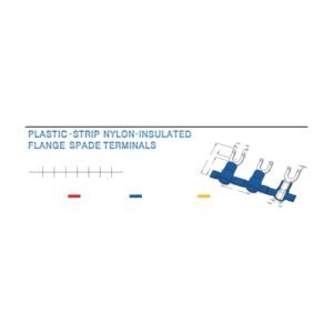 Flange Spade Terminals — dimensioned outline drawing
