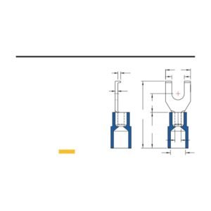 Flange Spade Terminals — dimensioned outline drawing