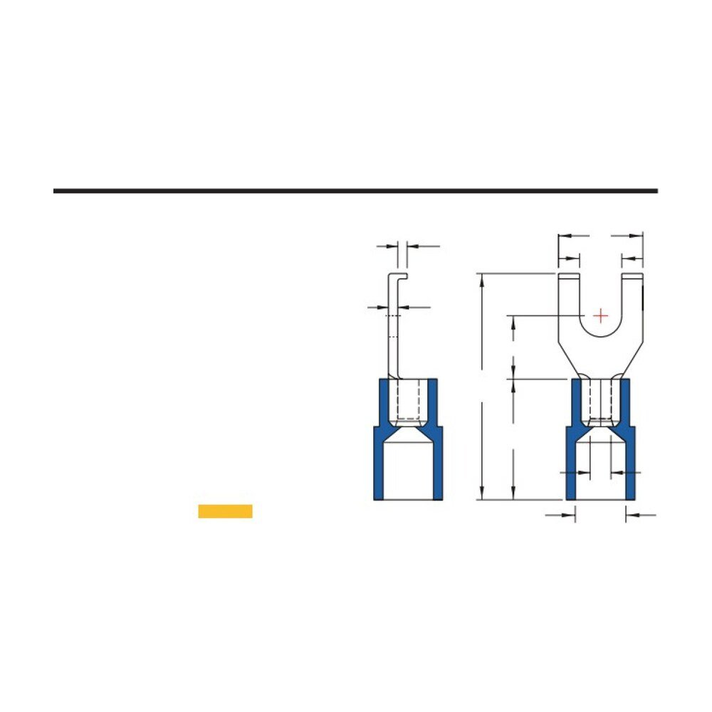 MR-FSNYBM Series — Flange Spade Terminals (Nylon-insulated, single crimp, brazed seam, medium tongue)