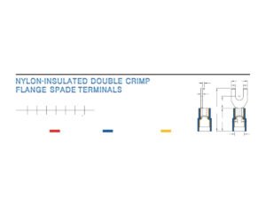 Flange Spade Terminals — dimensioned outline drawing