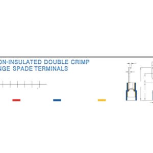 Flange Spade Terminals — dimensioned outline drawing