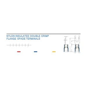 Flange Spade Terminals — dimensioned outline drawing