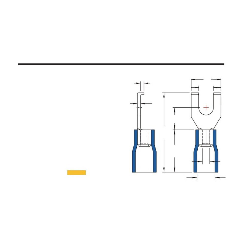 MR-FSVB Series — Flange Spade Terminals (Vinyl-insulated, single crimp, brazed seam)