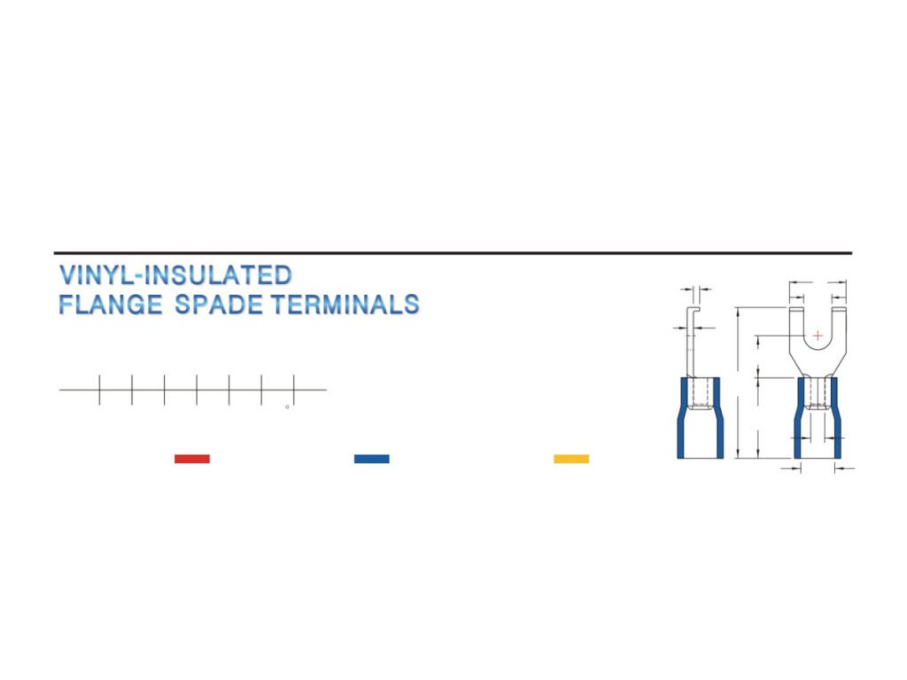 MR-FSV Series — Flange Spade Terminals (Vinyl-insulated, single crimp)