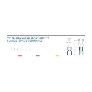 Flange Spade Terminals — dimensioned outline drawing
