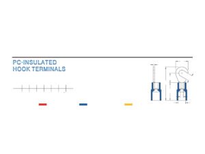 Hook Terminals — dimensioned outline drawing