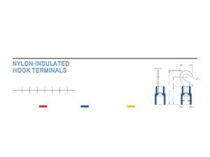 MR-HNY Series — Hook Terminals (Nylon-insulated, single crimp)