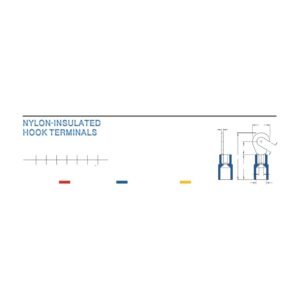 Hook Terminals — dimensioned outline drawing