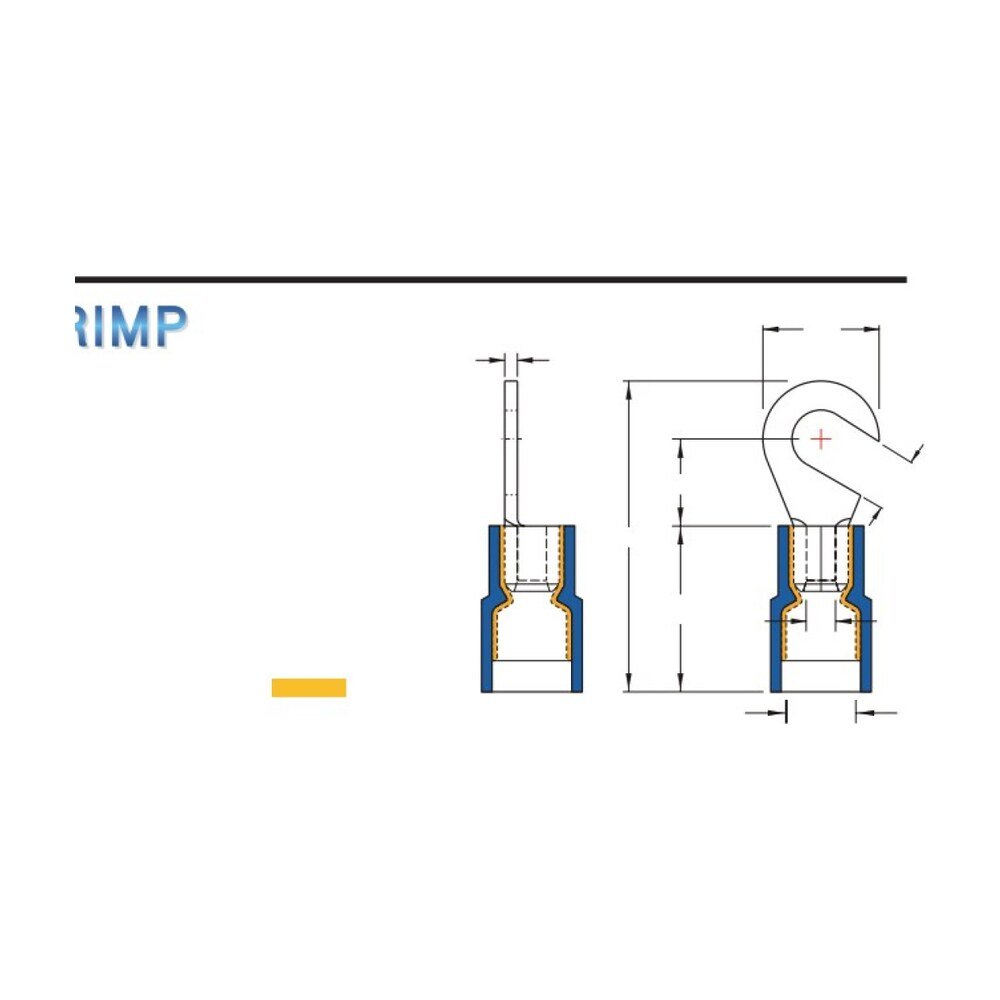 MR-HNYD Series — Hook Terminals (Nylon-insulated, double crimp with easy-entry copper sleeve)