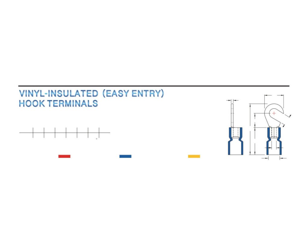MR-HVEB Series — Hook Terminals (Vinyl-insulated (easy entry), single crimp, brazed seam)