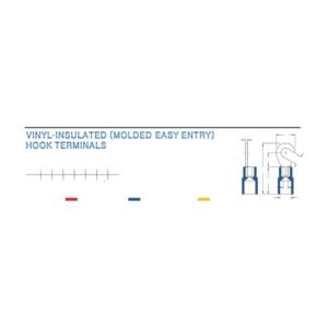 Hook Terminals — dimensioned outline drawing