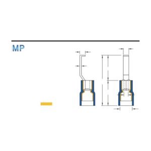 Lipped Blade Terminals — dimensioned outline drawing