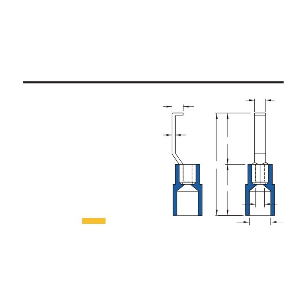 MR-LBNYB Series — Lipped Blade Terminals (Nylon-insulated, single crimp, brazed seam)