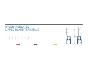 Lipped Blade Terminals — dimensioned outline drawing