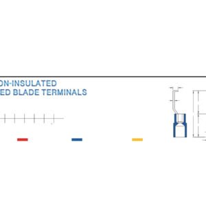 Lipped Blade Terminals — dimensioned outline drawing