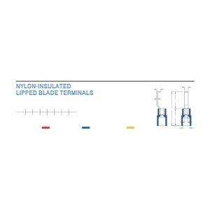 Lipped Blade Terminals — dimensioned outline drawing