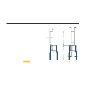 Lipped Blade Terminals — dimensioned outline drawing