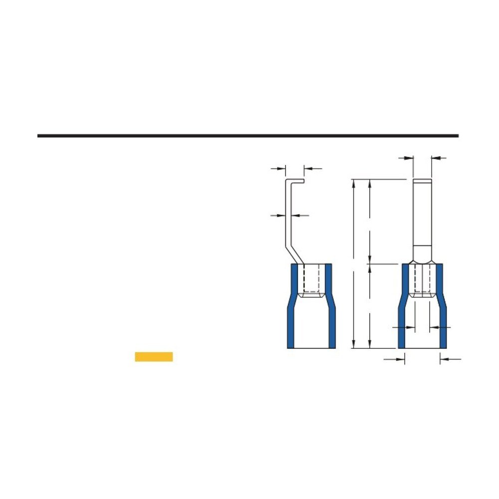 MR-LBVB Series — Lipped Blade Terminals (Vinyl-insulated, single crimp, brazed seam)