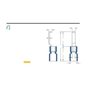Lipped Blade Terminals — dimensioned outline drawing