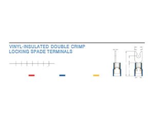 Locking Spade Terminals — dimensioned outline drawing