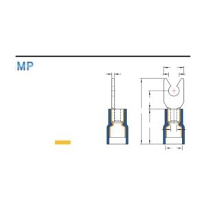 Locking Spade Terminals — dimensioned outline drawing