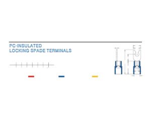 Locking Spade Terminals — dimensioned outline drawing