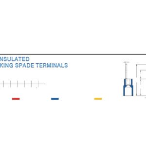 Locking Spade Terminals — dimensioned outline drawing