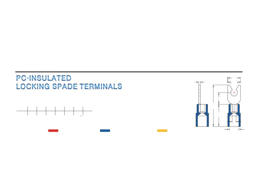 MR-LSNI Series — Locking Spade Terminals (PC-insulated (moulded))