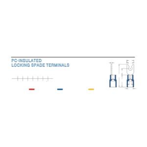 Locking Spade Terminals — dimensioned outline drawing