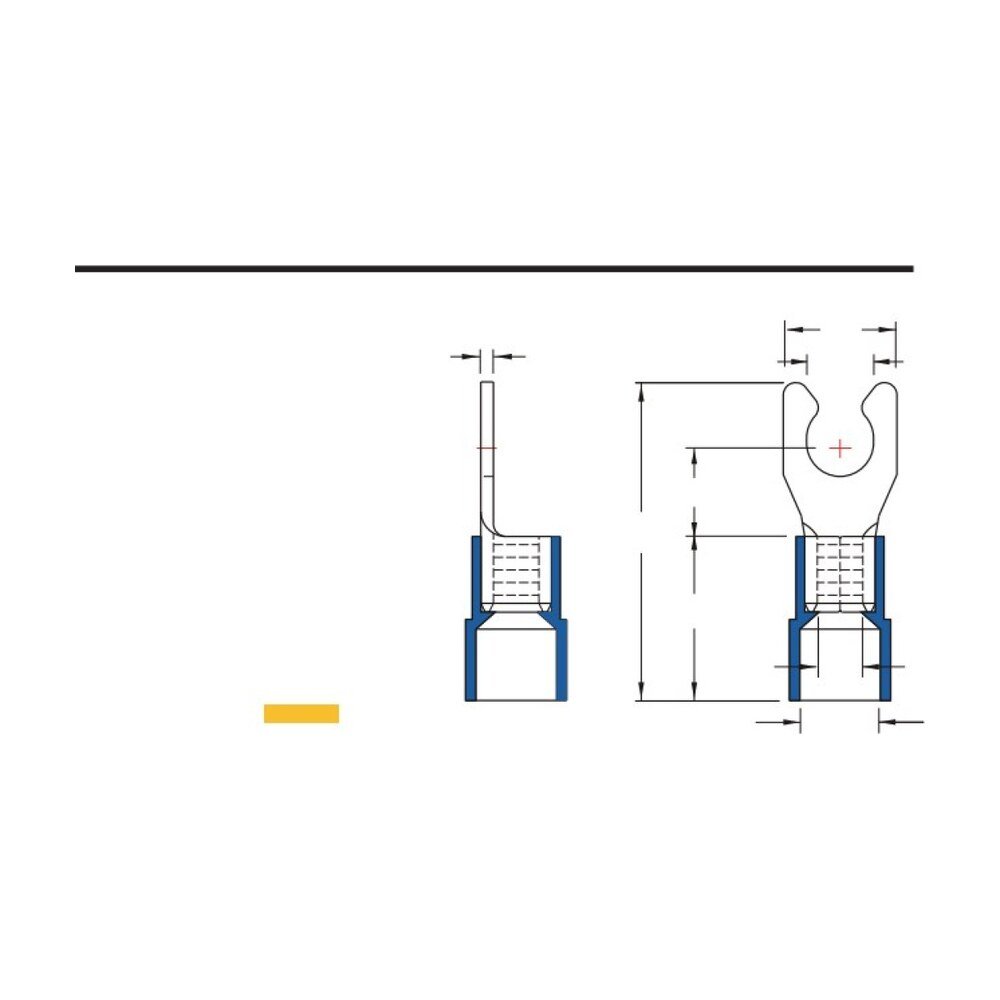 MR-LSNYB Series — Locking Spade Terminals (Nylon-insulated, single crimp, brazed seam)
