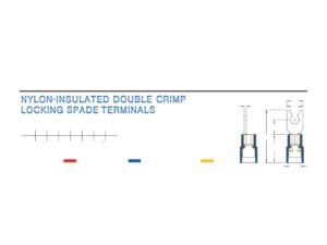 Locking Spade Terminals — dimensioned outline drawing