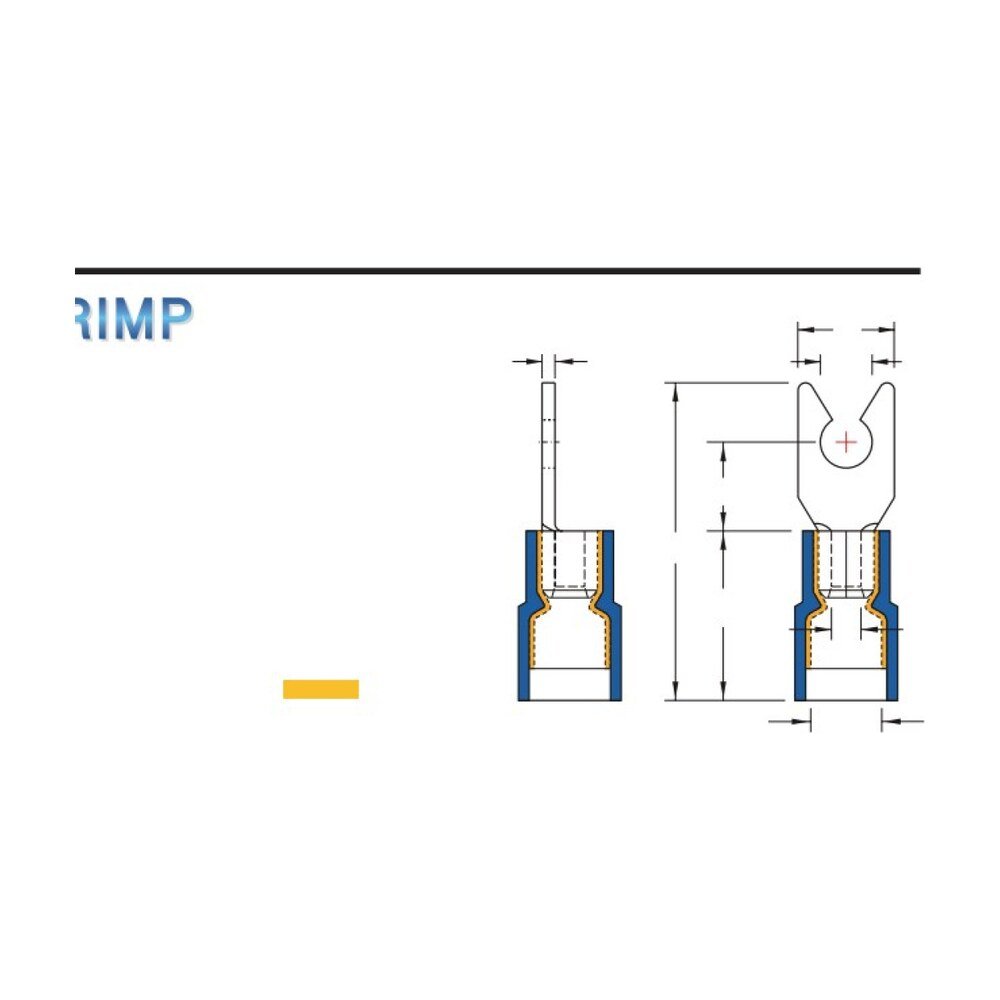 MR-LSNYDL Series — Locking Spade Terminals (Nylon-insulated, double crimp with easy-entry copper sleeve, long tongue)