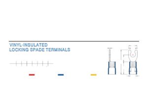 Locking Spade Terminals — dimensioned outline drawing