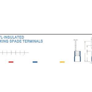 Locking Spade Terminals — dimensioned outline drawing