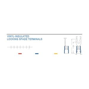 Locking Spade Terminals — dimensioned outline drawing