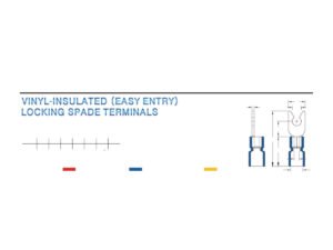 Locking Spade Terminals — dimensioned outline drawing