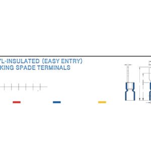 Locking Spade Terminals — dimensioned outline drawing