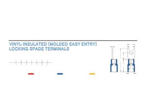 Locking Spade Terminals — dimensioned outline drawing