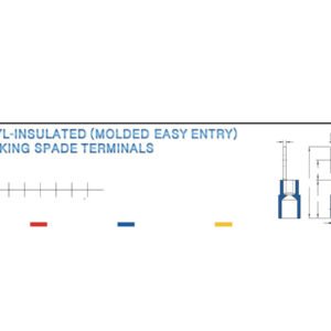 Locking Spade Terminals — dimensioned outline drawing