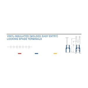 Locking Spade Terminals — dimensioned outline drawing